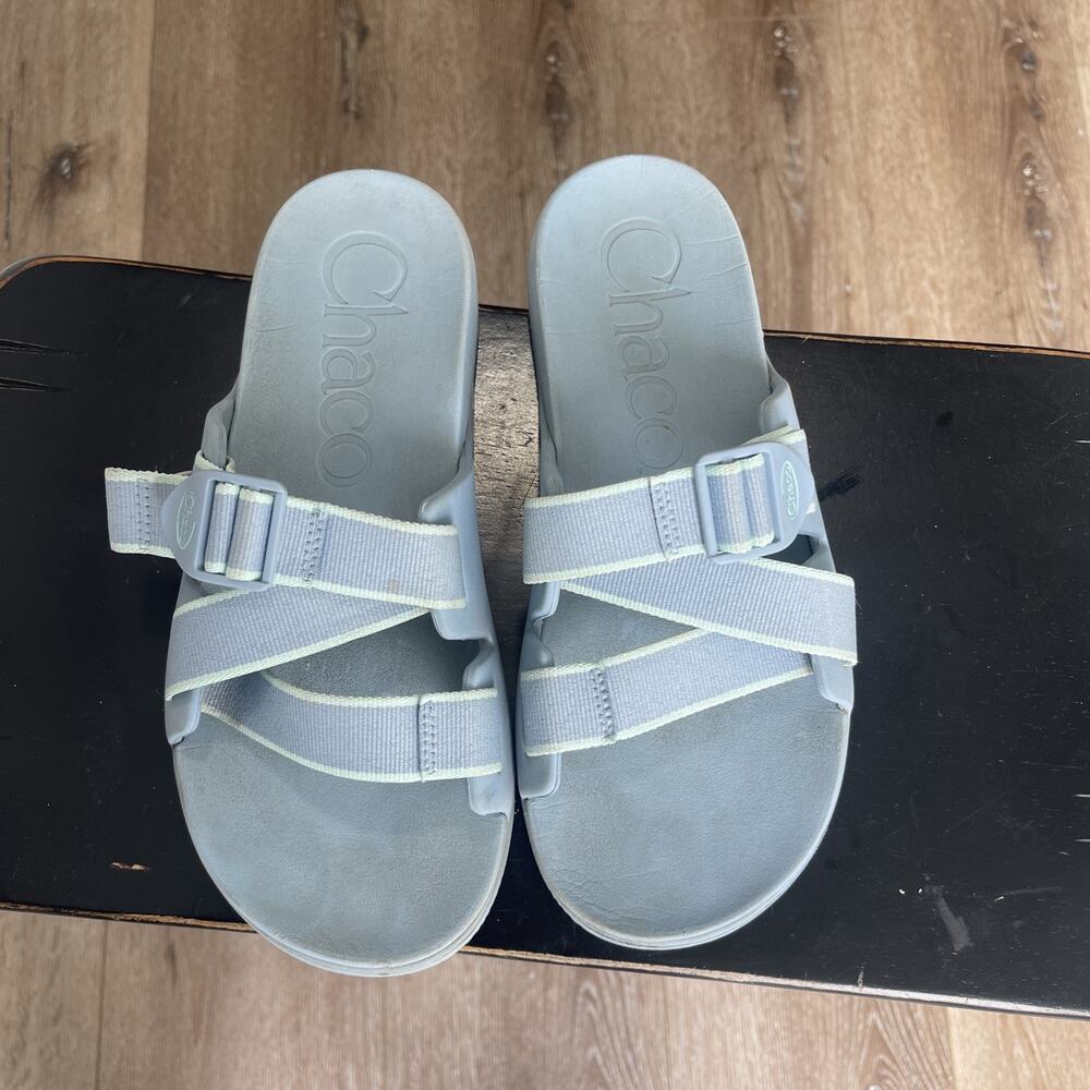 Chaco Chillos Womens Size 10 Ocean/Sky Blue Comfort Slides Sandals Water Sporty